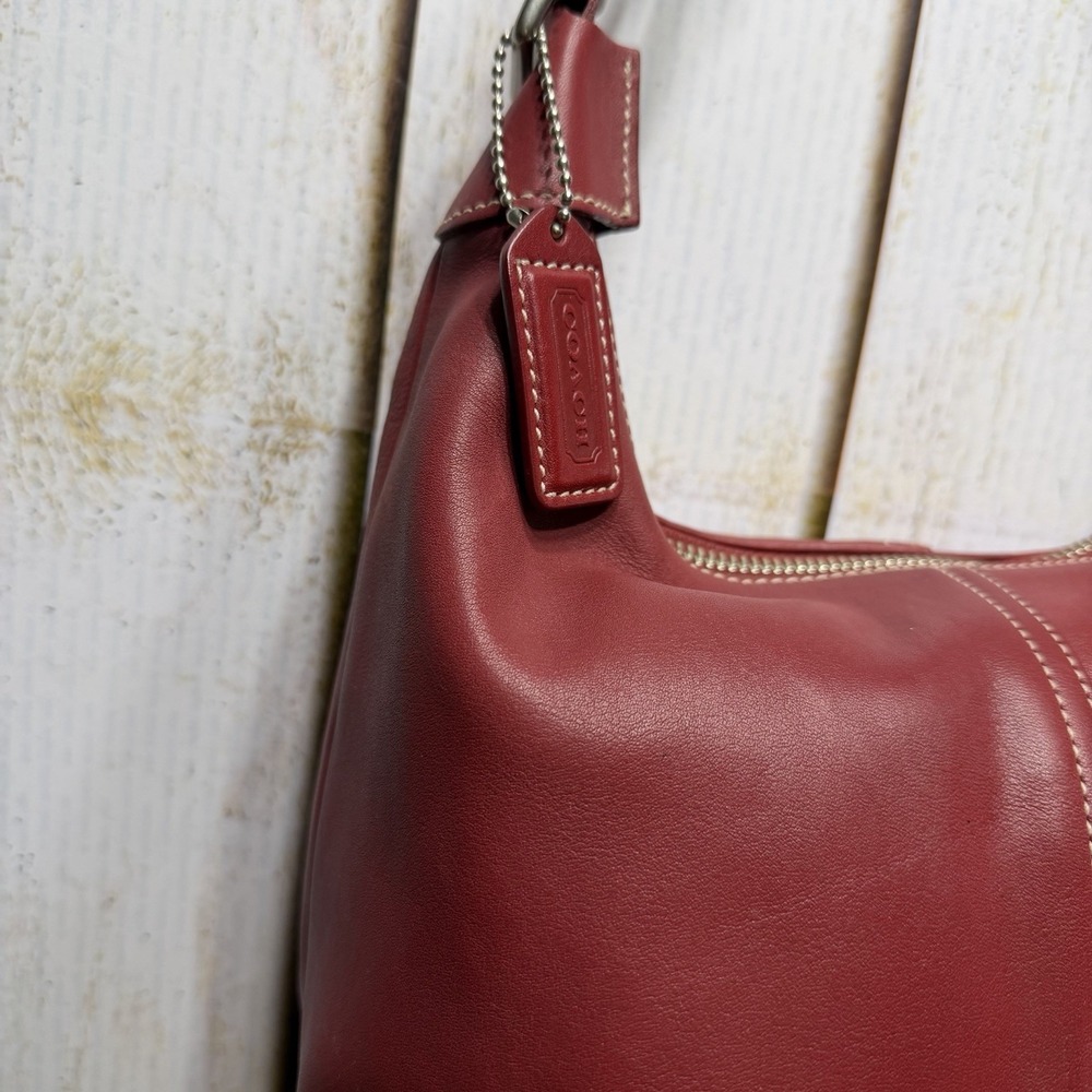 Coach Vintage Red Leather Legacy Sling Hobo Bag 9566 Y2K Shoulder Bag - Picture 3 of 13